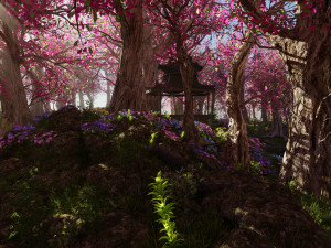 Japanese Gazebo Scene 3D Model