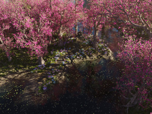 Japanese Gazebo Scene 3D Model