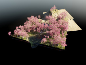 Japanese Gazebo Scene 3D Model