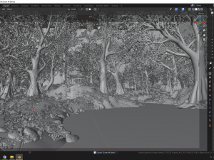 Japanese Gazebo Scene 3D Model