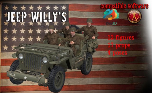 Jeep willys MB 1944 hd txt4K 3Dモデル .c4d .max .obj .3ds .fbx .stl .blend 