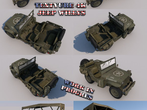 Jeep willys MB 1944 hd txt4K 3Dモデル