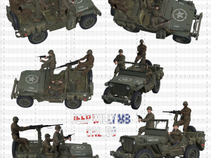 Jeep willys MB 1944 hd txt4K 3Dモデル