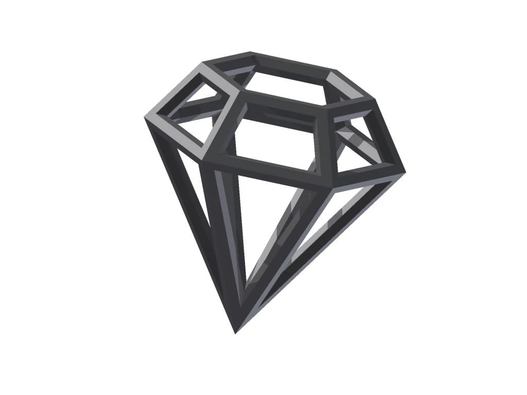 diamond 3D Print Model .c4d .max .obj .3ds .fbx .stl .blend 