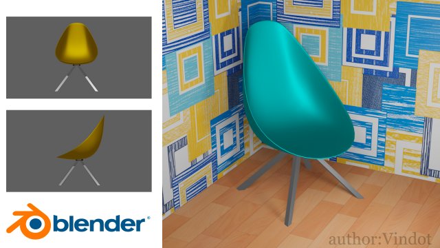 chair 3D Model .c4d .max .obj .3ds .fbx .stl .blend 