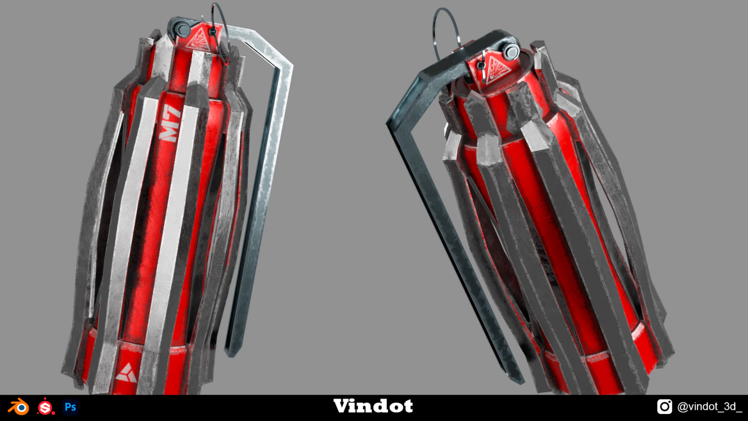 Granate M-7 3D Model .c4d .max .obj .3ds .fbx .stl .blend 