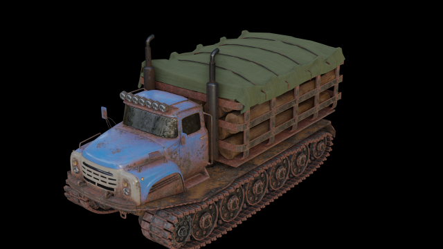 ZIL -130 3D Model .c4d .max .obj .3ds .fbx .stl .blend 