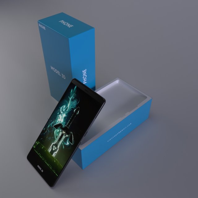 cell phone with case 3D Model .c4d .max .obj .3ds .fbx .stl .blend 