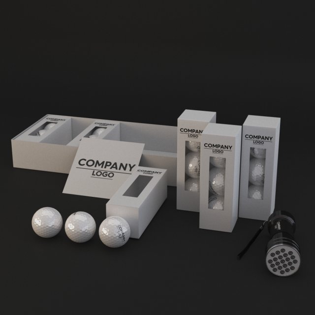 torch and golf ball 3D Model .c4d .max .obj .3ds .fbx .stl .blend 