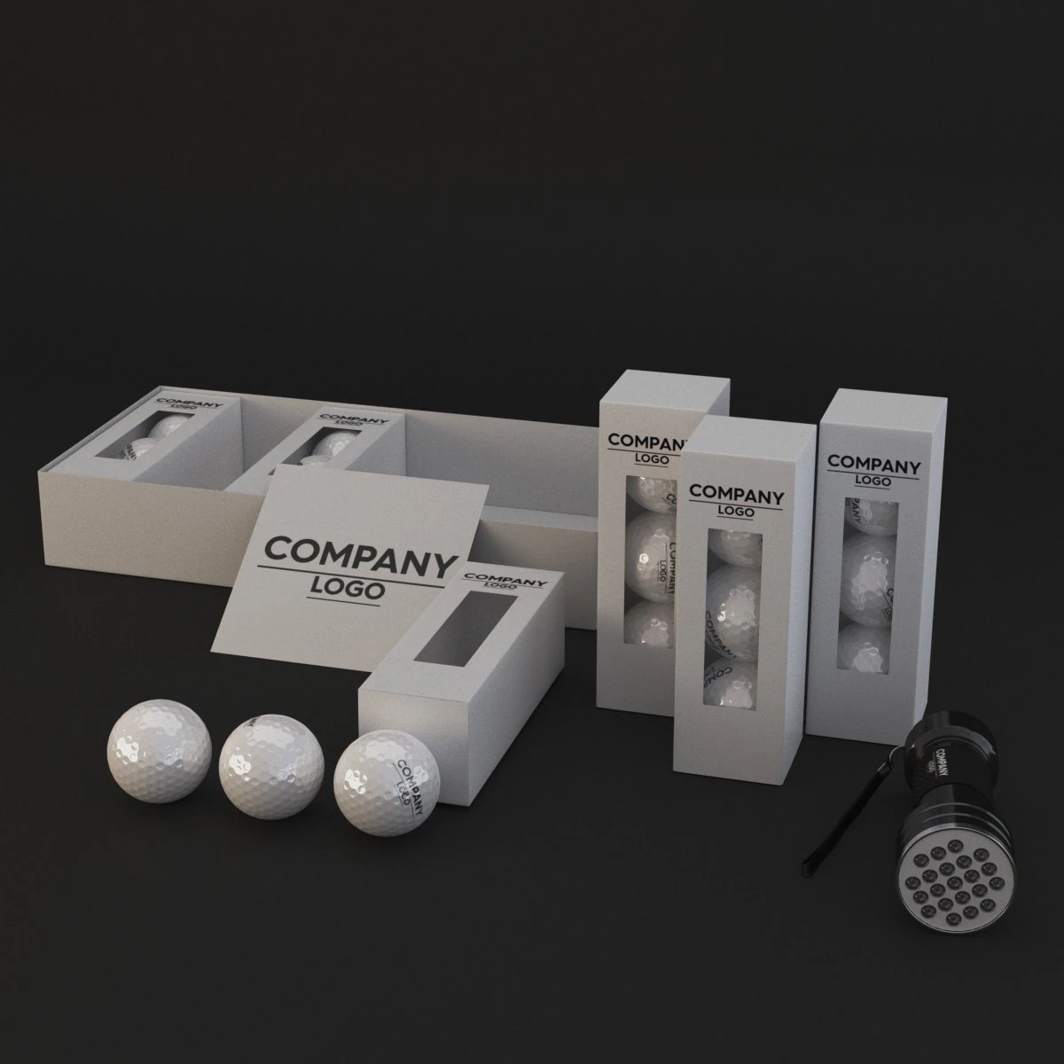 मशाल और गोल्फ की गेंद 3D मॉडल .c4d .max .obj .3ds .fbx .stl .blend 