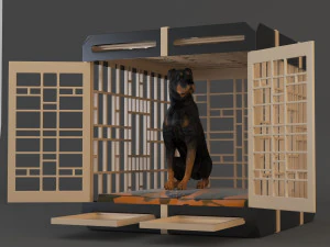 कुत्ते का टोकरा 3D मॉडल