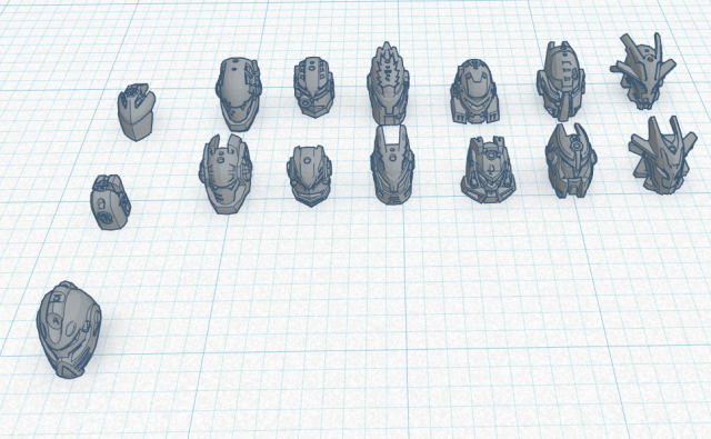 hero factory heads Modèles 3D en vedette .c4d .max .obj .3ds .fbx .stl .blend 