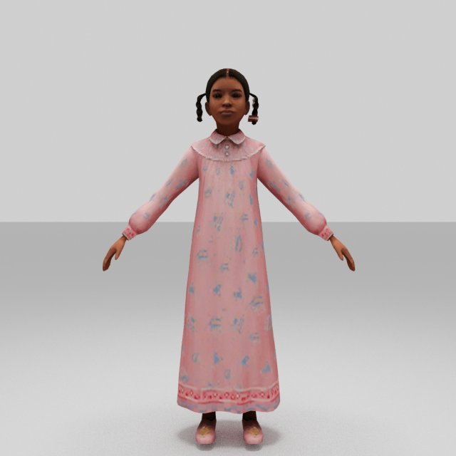 girls child 3D Модель .c4d .max .obj .3ds .fbx .stl .blend 