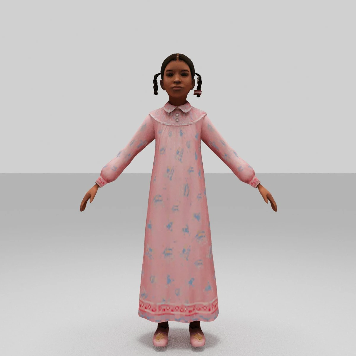 girls child 3D Model .c4d .max .obj .3ds .fbx .stl .blend