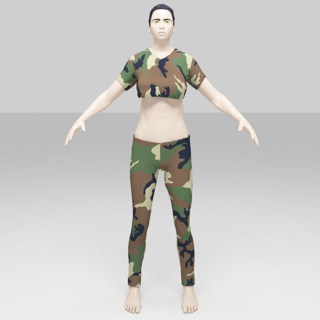 soldier female 3D Модель .c4d .max .obj .3ds .fbx .stl .blend