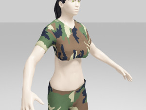 soldier female 3D Model