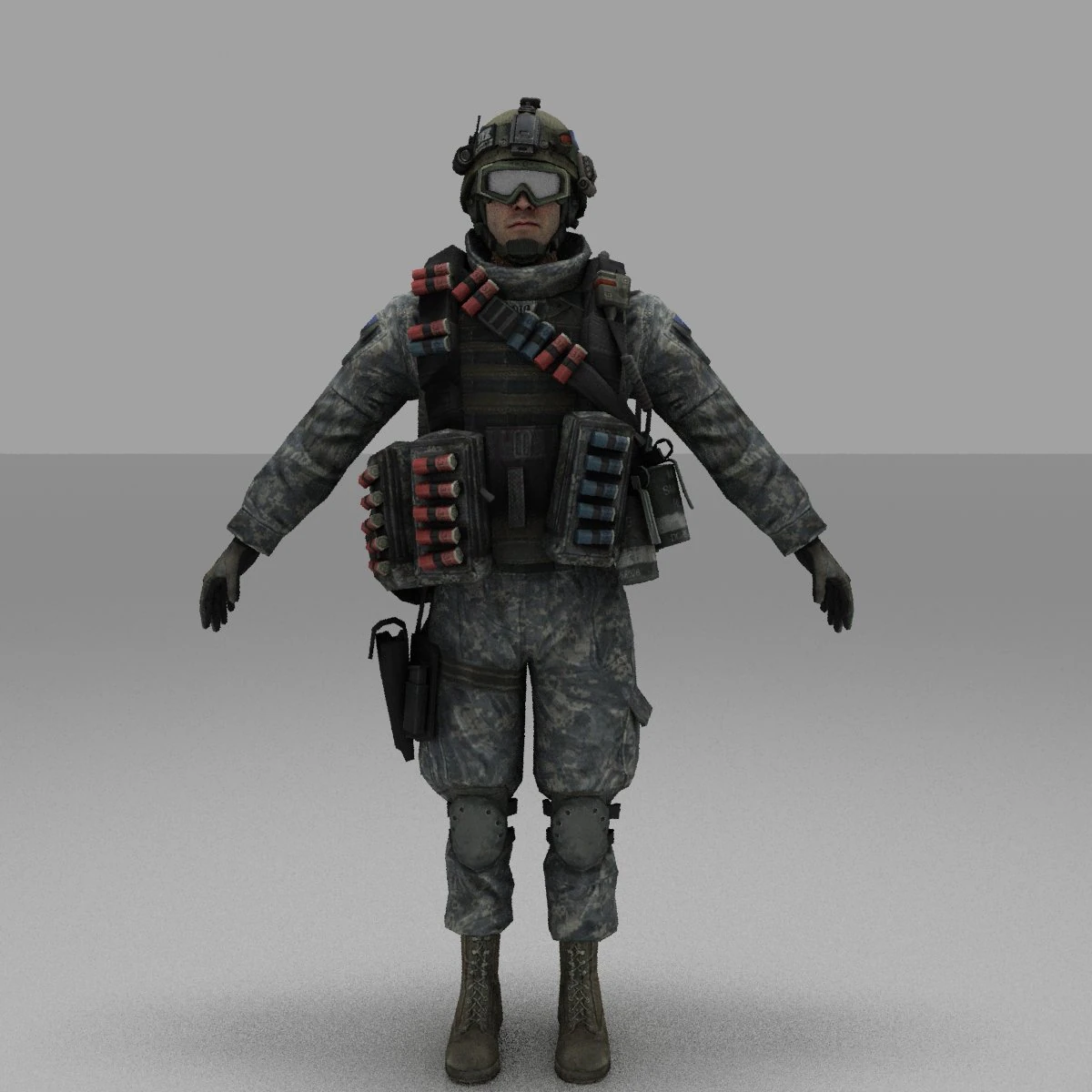 soldier combat soliter character 3D Model .c4d .max .obj .3ds .fbx .stl .blend