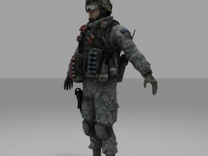 soldier combat soliter character Model 3D