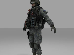 soldier combat soliter character 3D Model