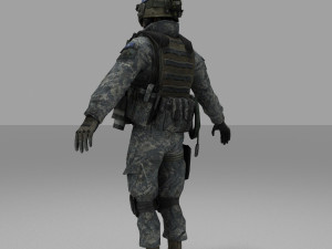 soldier combat soliter character Model 3D