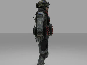 soldier combat soliter character 3D Model