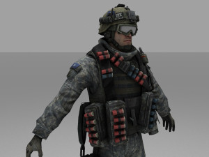 soldier combat soliter character Model 3D