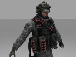 soldier combat soliter character 3D Model