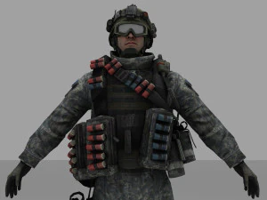 soldier combat soliter character 3D Model