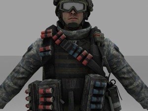 soldier combat soliter character Model 3D