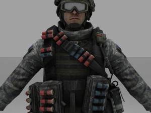 soldier combat soliter character 3D Model