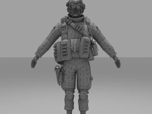soldier combat soliter character 3D Model