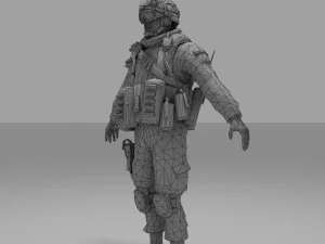 soldier combat soliter character 3D Model