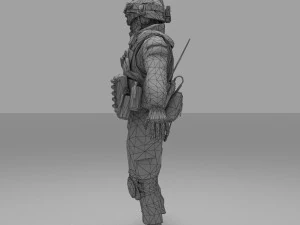 soldier combat soliter character 3D Model