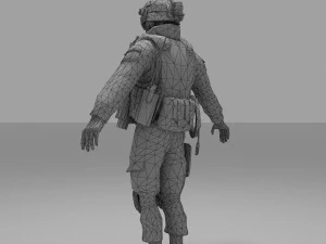 soldier combat soliter character 3D Model