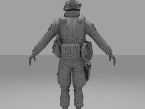 soldier combat soliter character 3D Model