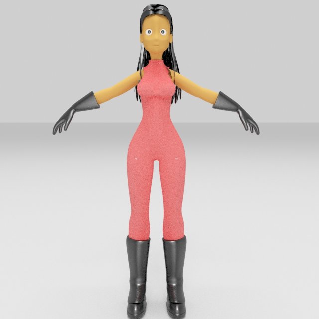 girls cartoon 3D Modell .c4d .max .obj .3ds .fbx .stl .blend
