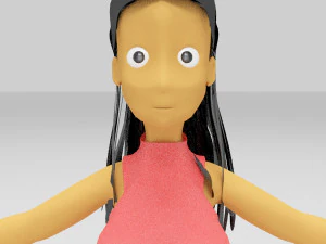 girls cartoon 3D Model