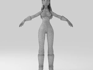 girls cartoon 3D Model