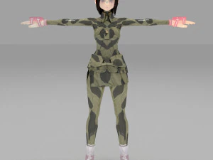 kızlar &ccedil;izgi film lowpolys 3d 3D Model