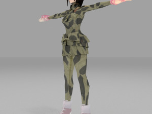 girls cartoon lowpolys 3d Modelo 3D