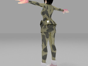 girls cartoon lowpolys 3d Modelo 3D