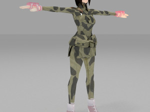 girls cartoon lowpolys 3d Modelo 3D