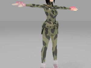 girls cartoon lowpolys 3d 3D Model