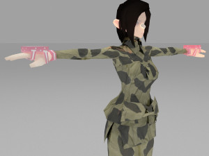 girls cartoon lowpolys 3d Modelo 3D