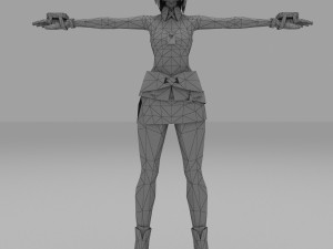 girls cartoon lowpolys 3d Modelo 3D