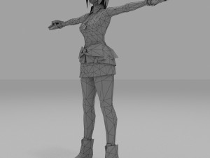 girls cartoon lowpolys 3d Modelo 3D