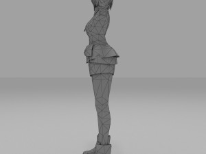 girls cartoon lowpolys 3d Modelo 3D