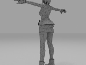 girls cartoon lowpolys 3d Modelo 3D