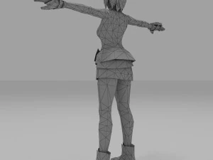 girls cartoon lowpolys 3d 3D Model