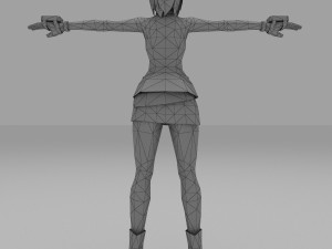 girls cartoon lowpolys 3d Modelo 3D